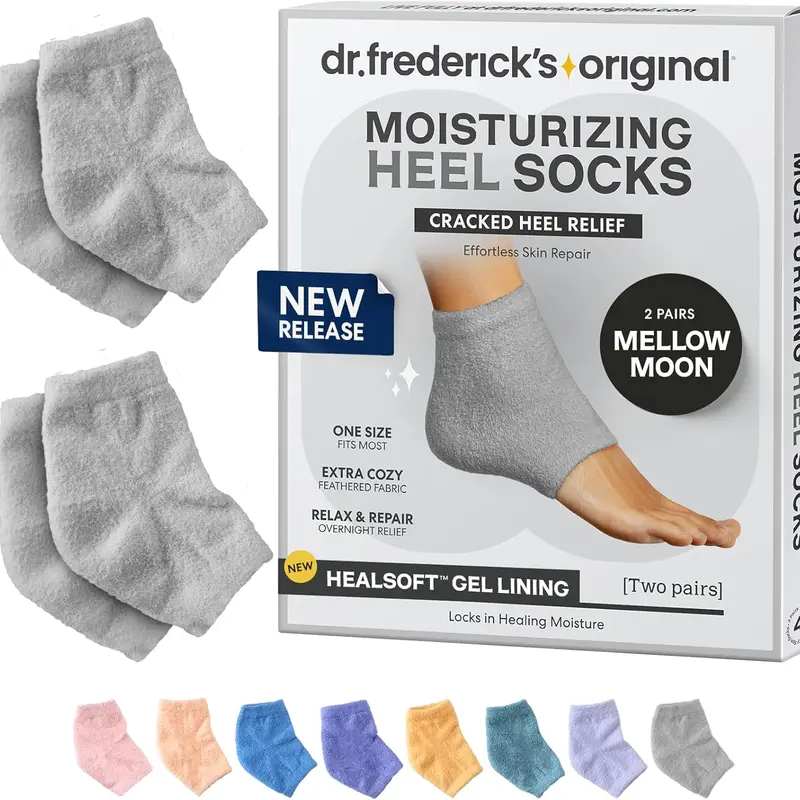 Dr. Frederick's Women's Breathable Fuzzy Heel Socks for Adults & Active Individuals - Flexible, Hydrating, Cracked Foot Repair, Softens Dry Heels Overnight, Moisturizing
