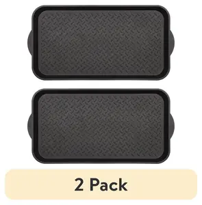 (2 pack) Mainstays Diamond Boot Tray, 15" x 29", Black