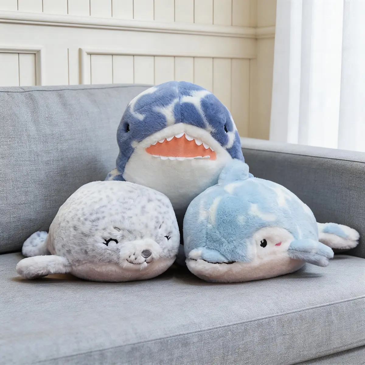 11.8in Plush Realistic Ocean Animal Stuffed Toy, Super Soft Fluffy Squishy Cuddly Huggable Pillow, Kids Birthday Gift, Porch Goose Toy, TikTok Shop Deal