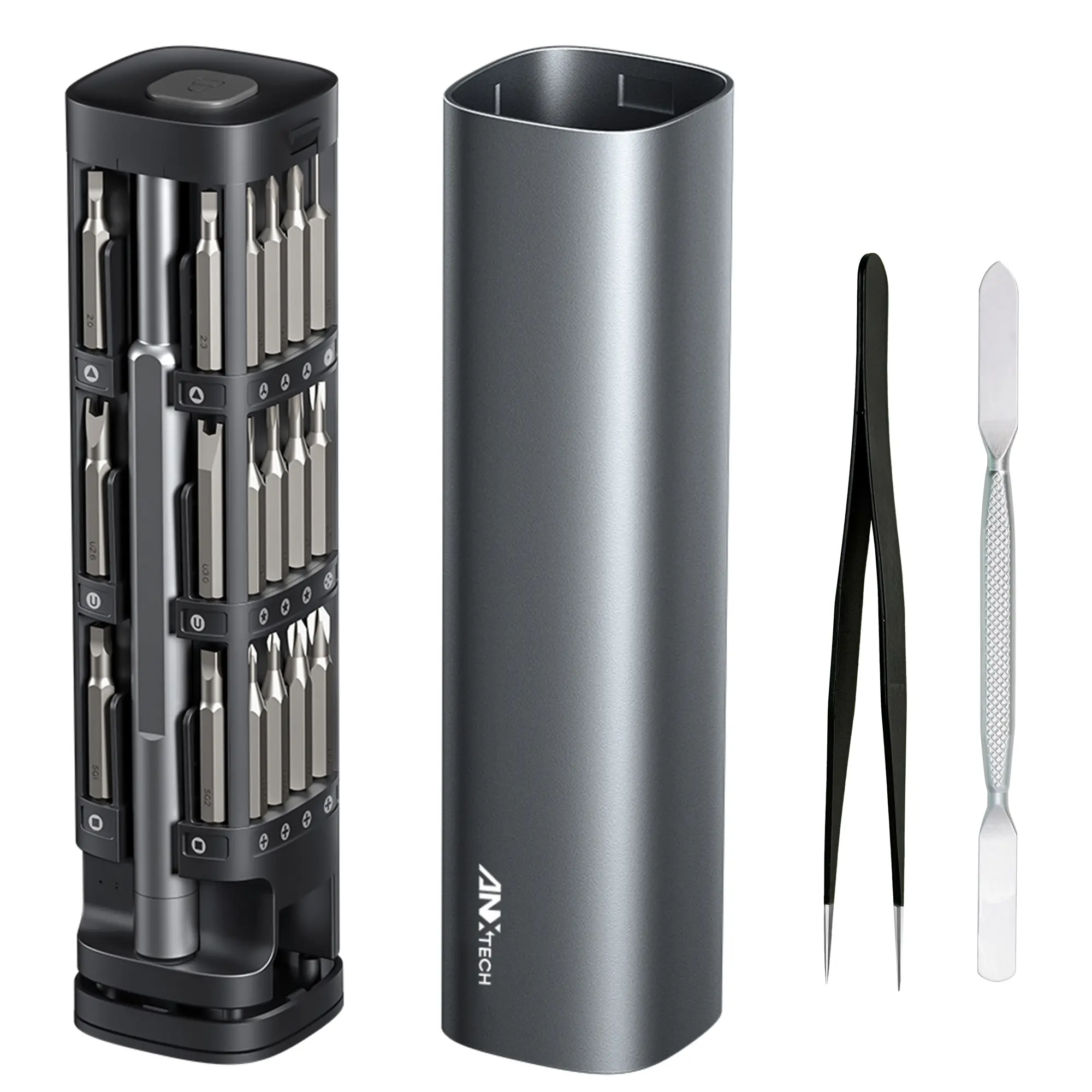46-in-1 Precision Screwdriver Set with Aluminum Handle, Magnetic Tips, Anti-theft Bits, and Tool Kit for Electronics, Computers, and Small Devices Repair