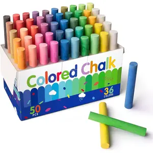36 Colors 50 PCS Colored Chalk Non-Toxic Toddler Chalkboard Chalk for Teachers and Kids Sponge-Wrapped Creative Drawing & Writing Art Tool