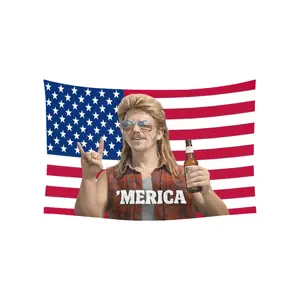 MERICA Mullet Man American Flag tapestry – Funny Patriotic Truck, Garage & Mud Muddin Flag – Perfect Gift Freedom Lovers