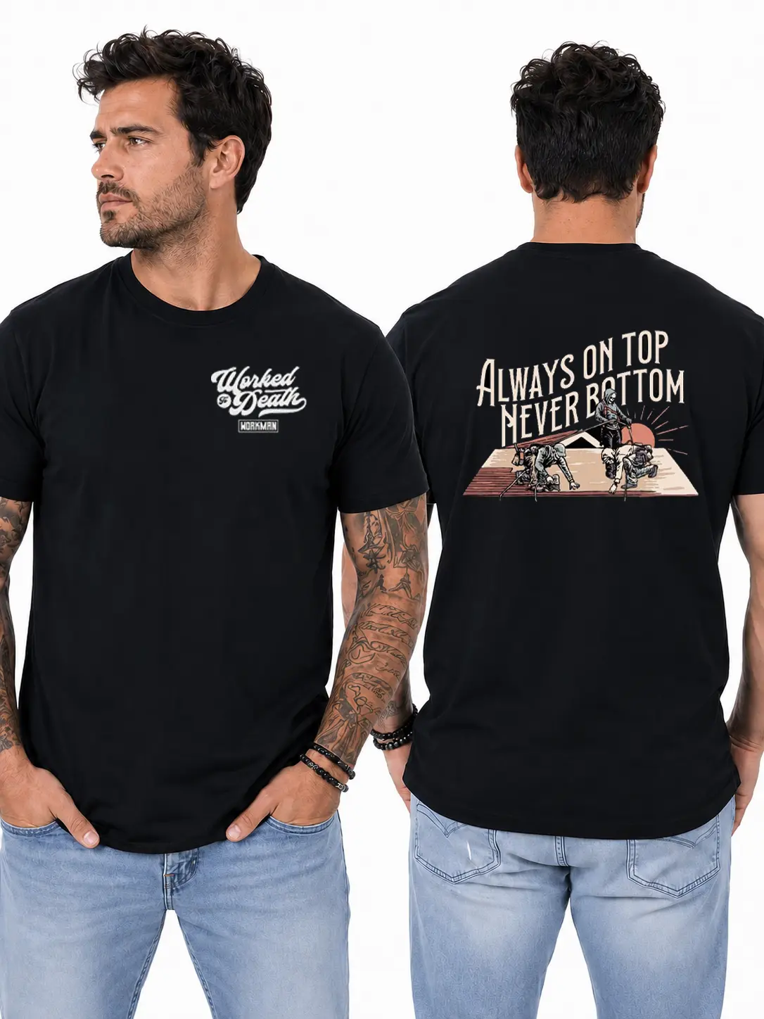 Roofer Graphic T-Shirt, Classic 100% Cotton Short Sleeve Casual Work Shirt for Construction Workers & Contractors, Tops, Shortsleeve, Fabric, Round Neck, Soft, Tee, Tshirt, Breathable Fabric, Fade Resistant, All Seasons, 3Xl