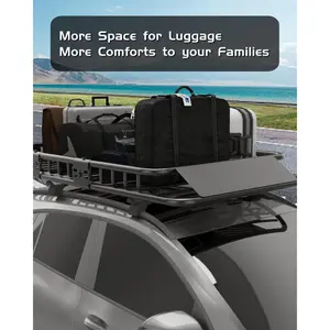 Global Roof Rack Cargo Basket for SUVs & Cars - 250 lbs Capacity - Two-Piece Design - Rooftop Luggage Carrier with 4.5 in Depth Extension - Heavy Duty Steel - Size: 46 x 36 x 4.5 in