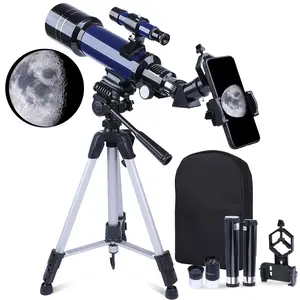 Telescopes for Astronomy Adults 70mm Aperture 400mm Focal Length Refractor Telescope for Beginners Kids Portable with Backpack Tripod Phone Adapter Digital Microscope Lcd Digital Microscope Visual Learning Tools Classroom Supplies