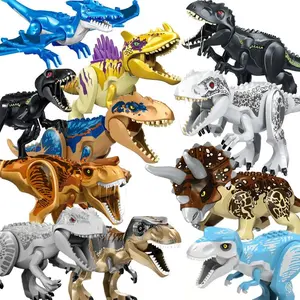 Dinosaur Building Blocks Set T-Rex Velociraptor Stegosaurus DIY Construction STEM Toy Locking Bricks for Kids Educational Gift