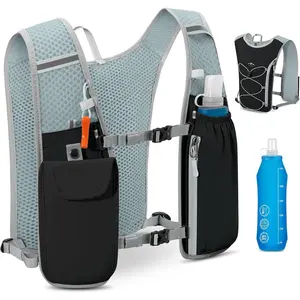 Running Hydration Vest with 500ml Soft Flask,  Phone Pocket, Lightweight Hydration Pack, Adjustable No-Bounce Straps for Trail Running, Marathon, Cycling