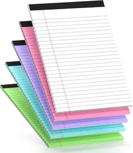 5 Pcs Note Pads 5 X 8 Inch Small Legal Pads 5 X 8 Colored Notepad 5 X 8 Micro Perforated Writing Pads Lined Paper College Ruled 30 Sheets Notebook for Study, To-Do Lists, School & Office Supplies Nichela
