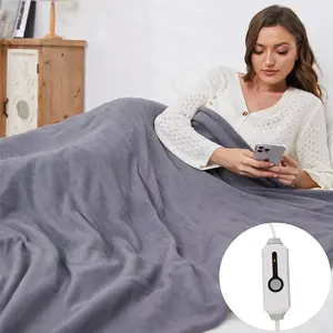 Electric Blanket Throw Size Heated Fleece Shawl with 4 Heating Levels 3-Hour Auto-Shutoff Machine Washable for Winter Warmth on Sofas & Offices