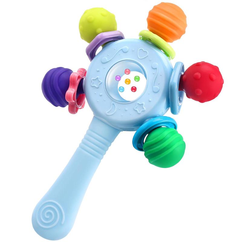 Baby Teething Rattle and Chew Toy for Motor Skill Development, Gentle ...