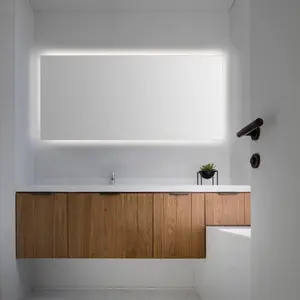 JONATHAN Y Nora Rectangular Frameless Anti-Fog Aluminum Back-lit Tri-color LED Bathroom Vanity Mirror with Smart Touch Control