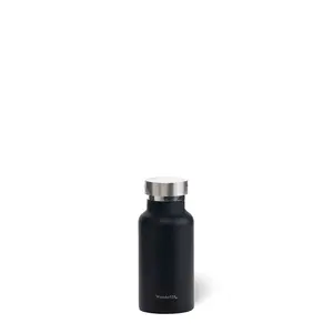 Mini Insulated Water Bottle- 350 ml- Black with Silver top