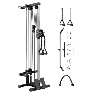 Dual Pulley Wall Mounted Cable Machine for Home Gym – 18 Adjustable Positions, 400LB Capacity, Functional Trainer for Strength & Upper Body, Lat Pulldown & Cable Crossover, Heavy Duty
