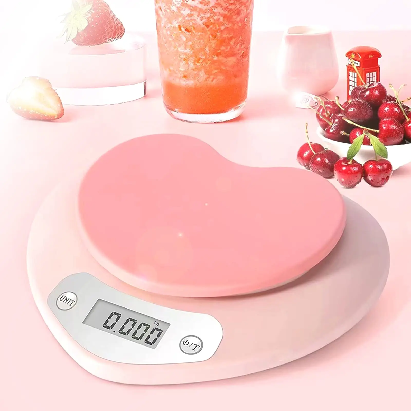 Heart Shaped Kitchen Electronic Food Scale, 1 Count 1g/5kg Food Measuring Tool, Portable Kitchen Measuring Tool for Prep Baked Goods Weigh Food Coffee