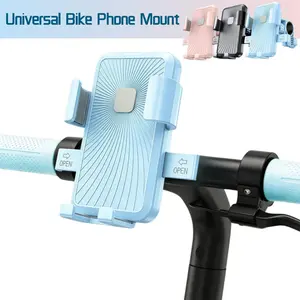 Motorcycle Bike Phone Mount Holder, 360° Rotatable Shockproof Handlebar Clamp, Quick Release Anti-Slip Cell Phone Cradle, Fits 0.8-1.1 Inch Handlebars for Scooter Ebike, Universal for 4.7-7 Inch Smartphones