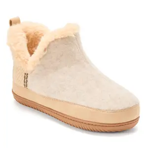 Dearfoams Women's Felted and Plaid Boot Slipper