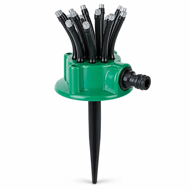 Garden Water Sprinkler with 12 Flexible Hoses, Adjustable 12-Tube Flexible Nozzles, Easy-Install Watering System for Yard Lawn Outdoor Plant Irrigation Tool
