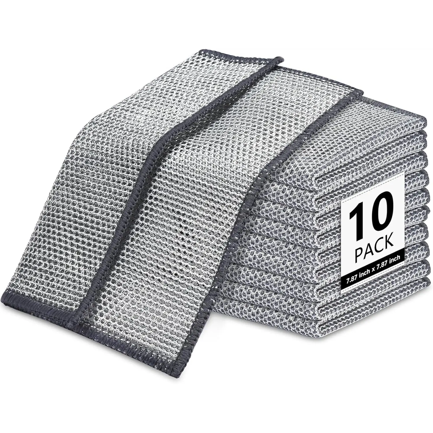 10 Pcs New Upgrade3-Layernonscratch Wire Dishcloth,Wire Dishwashing Rag, Non-Scratch Wire Dishwashing Ragsfor Wet and Dry, Kitchen Cleaning Dish Ragsfor Cookware,Sinks, Dishes,Stove