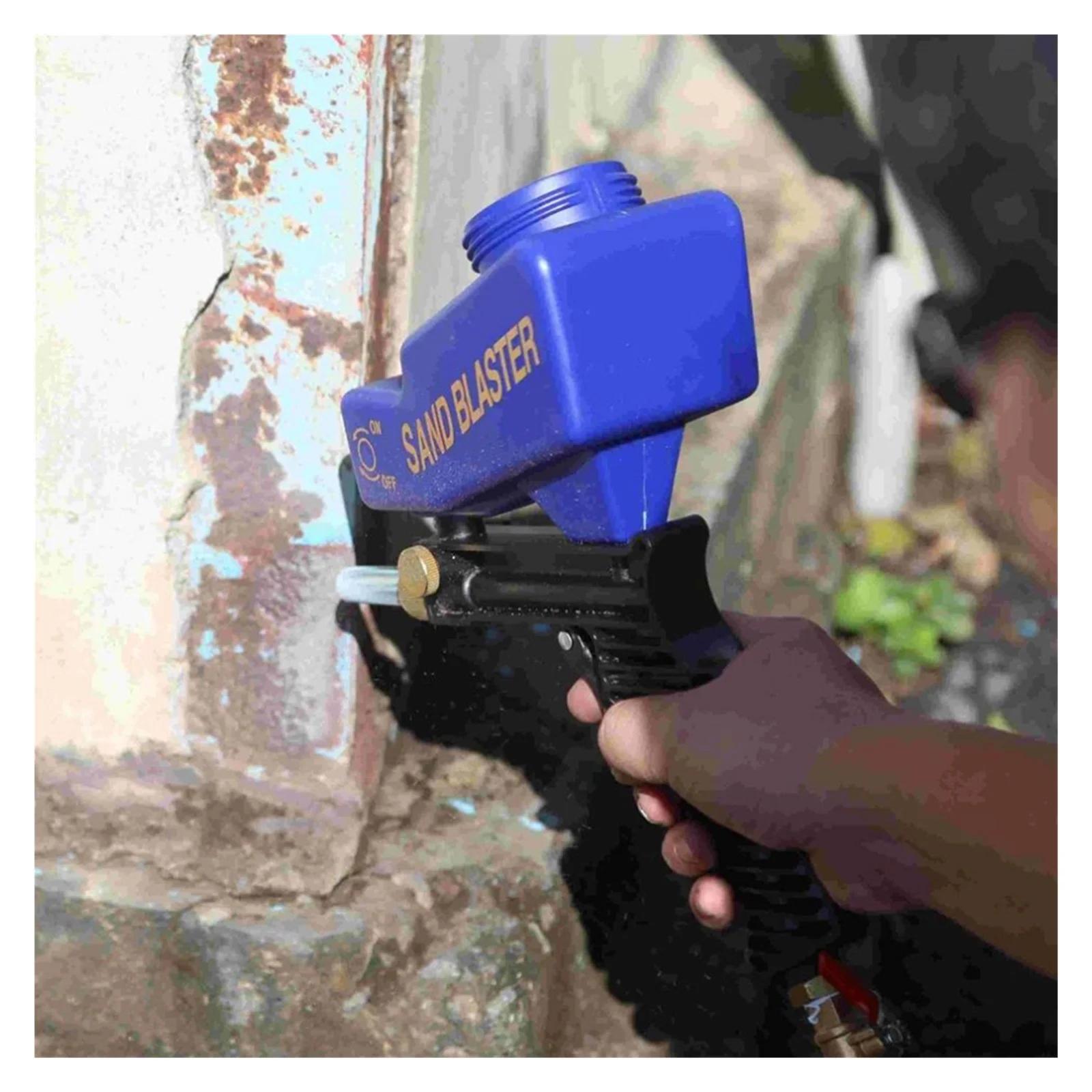 Small pneumatic sandblasting gun, portable gravity sandblaster, high-pressure tool kit, electric accessories and hardware, handheld sandblaster—portable home metal cleaning and restoration tools