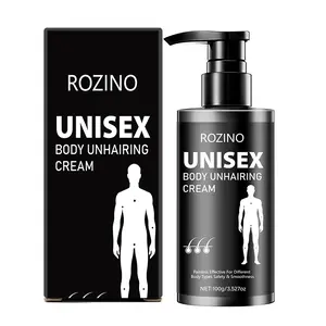 Rozino Body Hair Removal Cream 100g, Black Push Tube, Easy Apply for All Skin Types