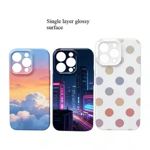 Glossy Sublimation Blank Phone Case for iPhone 17 16 15 14 13 12 11 Pro Max Plus Series, Sublimation Coated Blank DIY Custom Phone Cover