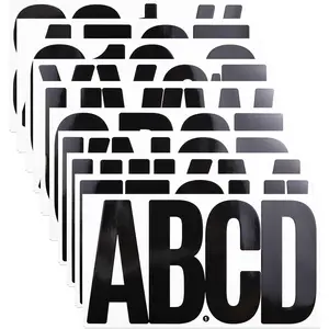 20 Sheets 6 Inch Letter Number Stickers, Self Adhesive Vinyl Capital Alphabet Punctuation Stickers for Mailbox, Crafts, House Number, Notice Boards - Black