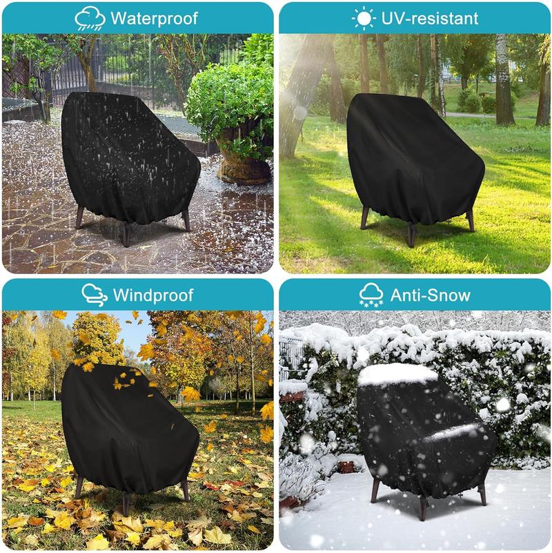 Garden Chair Covers Winterproof Outdoor Chair Covers 2 Pack, Outdoor Swivel Chair Covers Waterproof, Patio Chair Covers 420D Oxford Fabric Dustproof Patio Furniture Covers, 35"Lx38"Wx29"H