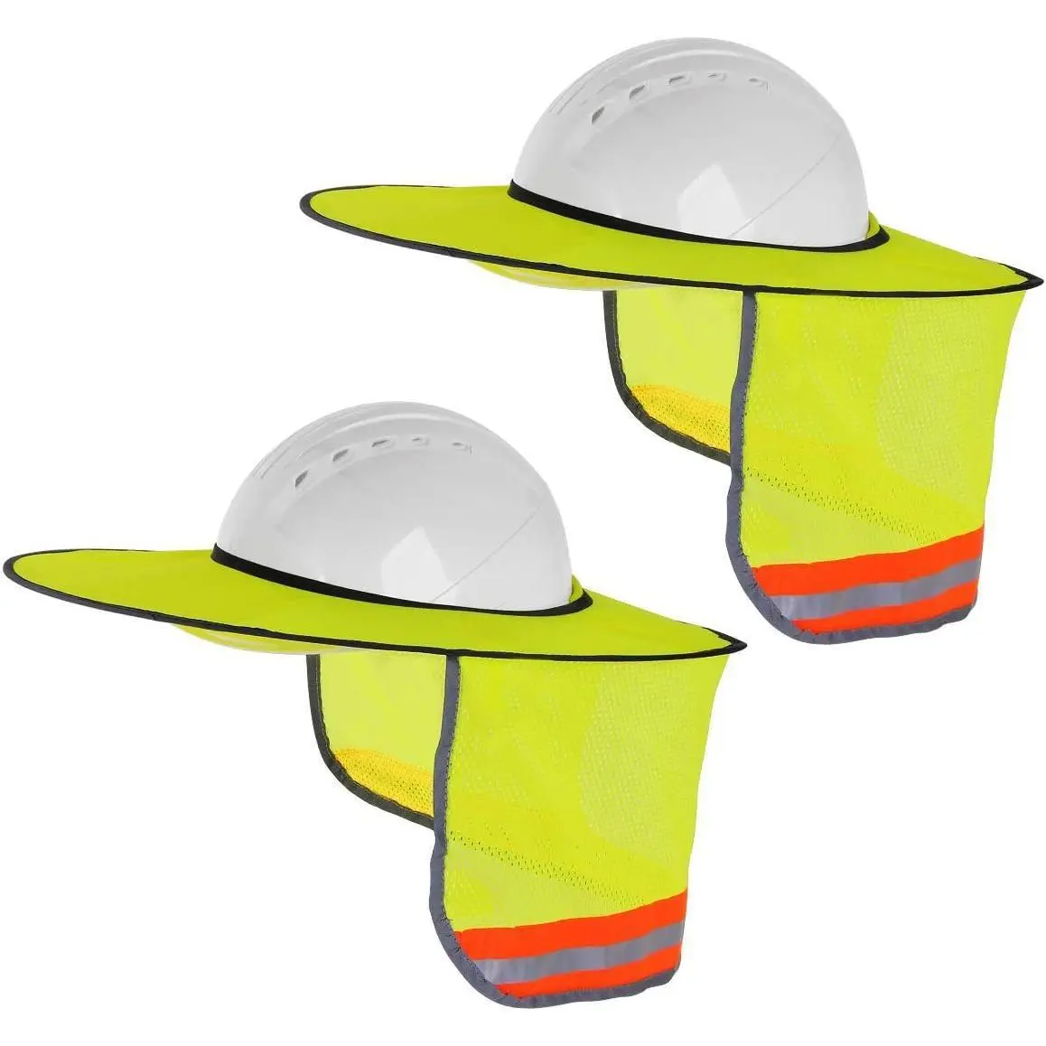 2-Piece Contractor Grade Hardhat Sun Visor Neon Yellow Cooling Neck Drape & High-Vis Safety Shield 2-Piece Contractor Grade Hardhat Sun Visor Neon Yellow Cooling Neck Drape & High-Vis Safety Shield