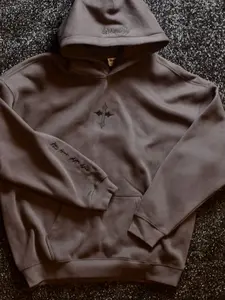 Brandless "RISE" Hoodie Grey and Black - Men's Top with Hood and Front Pocket - Menswear, Tops