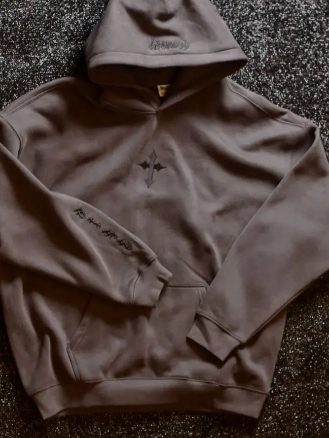 Brandless "RISE" Hoodie Grey and Black - Men's Top with Hood and Front Pocket - Menswear, Tops