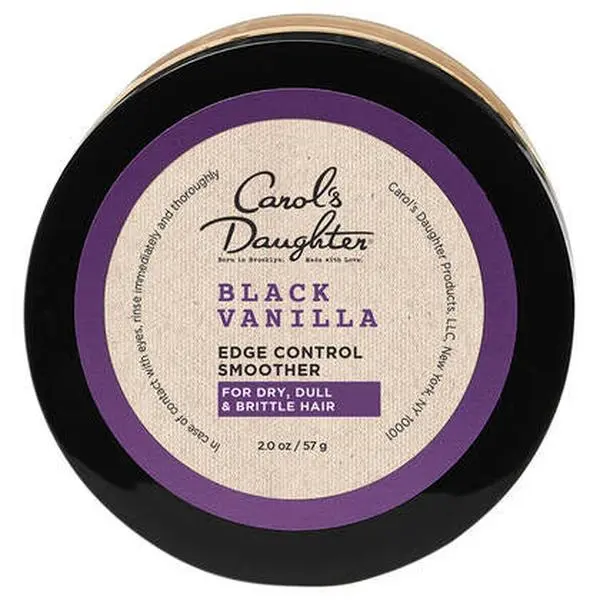 Edge Control Smoother Gel with Honey and Rosemary for Frizz Control and Shine, Moisturizing for Dry Brittle Hair, Black Vanilla Fragrance, 2 oz, Haircare