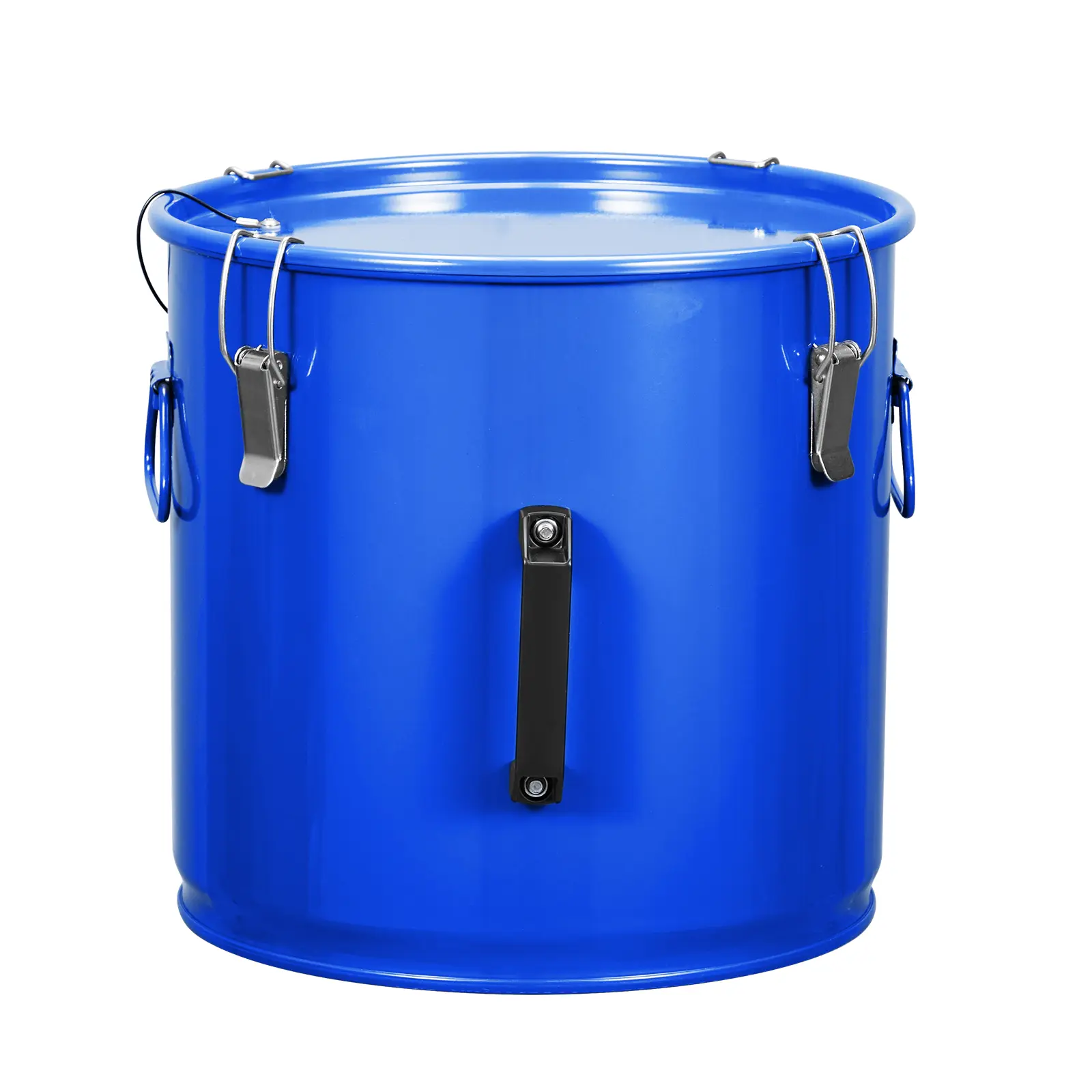 8 Gallon Fryer Grease Bucket, 30.28 Liter Steel Oil Disposal Container with Filter Bag, Coated Oil Transport Container with Lid, Lock Clips, Oil Caddy for Kitchen, Restaurants