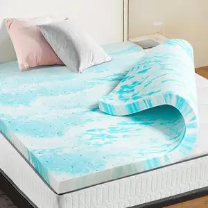 Twin Memory Foam Cooling Gel Swirl Infused Bed Topper for Back Pain Double Size High-Density Support & Pressure Relief Breathable Gel Layer Temperature Regulating night gel swirl memory foam mattress cool sleep