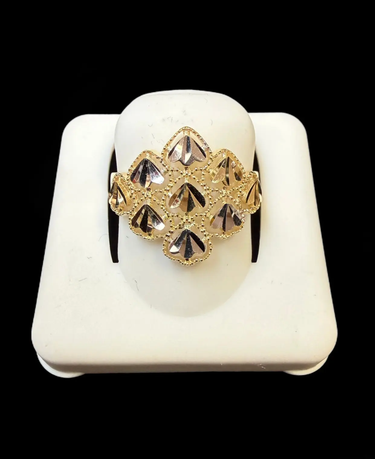 Ali Jewelers Custom 10-Karat Gold Diamond Cut Unisex Ring, 1.7g Fashion Costume Jewelry Ring