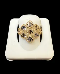 Ali Jewelers Custom 10 Karat Gold Diamond Cut Ring, Fashion Costume Jewelry Gold Ring, Gold Rings