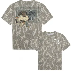 Unisex Roost Waterfowl Boykin Stamp Mossy Oak Bottomland Camo Printed Shirt, Camo Pattern Men's T-shirt, Size S-5XL, Camo 3D T Shirt