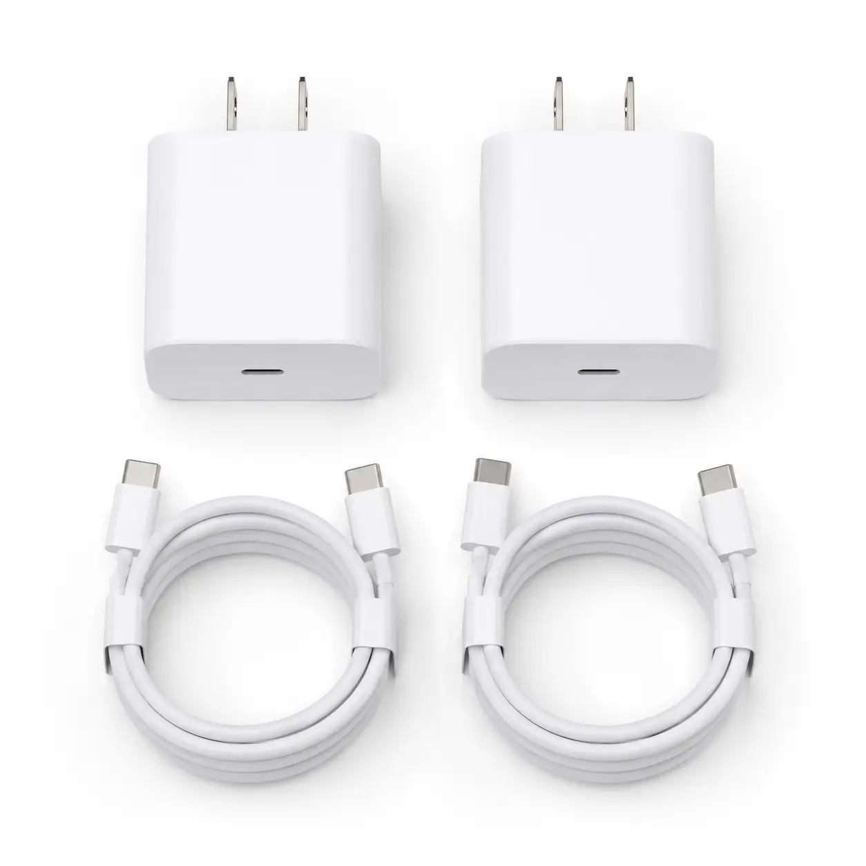 35W USB-C Smart Charger 2-Pack, Portable Wall Plug Adapter Set with 30W PD Cable for Smartphone, iPhone 15/16/17, MacBook, iPad, Mobile Devices - Fast Charging, Protection, Reliable Connection