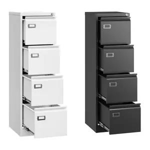 Yizosh 4 Drawer Black File Cabinet with Lock, Filing Cabinets for Home Office, Metal Locking Office File Storage Cabinets with Drawers, Vertical Small Filing Cabinet Organizer for Legal/A4