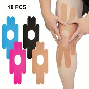10pcs Knee Sports Kinesiology Tape, Elastic Athletic Tape, Breathable Elastic Waterproof Muscle Support Straps, Flexible Durable for Professional Sports & Relaxation