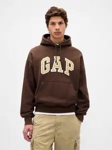 Gap Men's Extra Heavyweight French Terry Oversized Logo Hoodie  - Gender Neutral