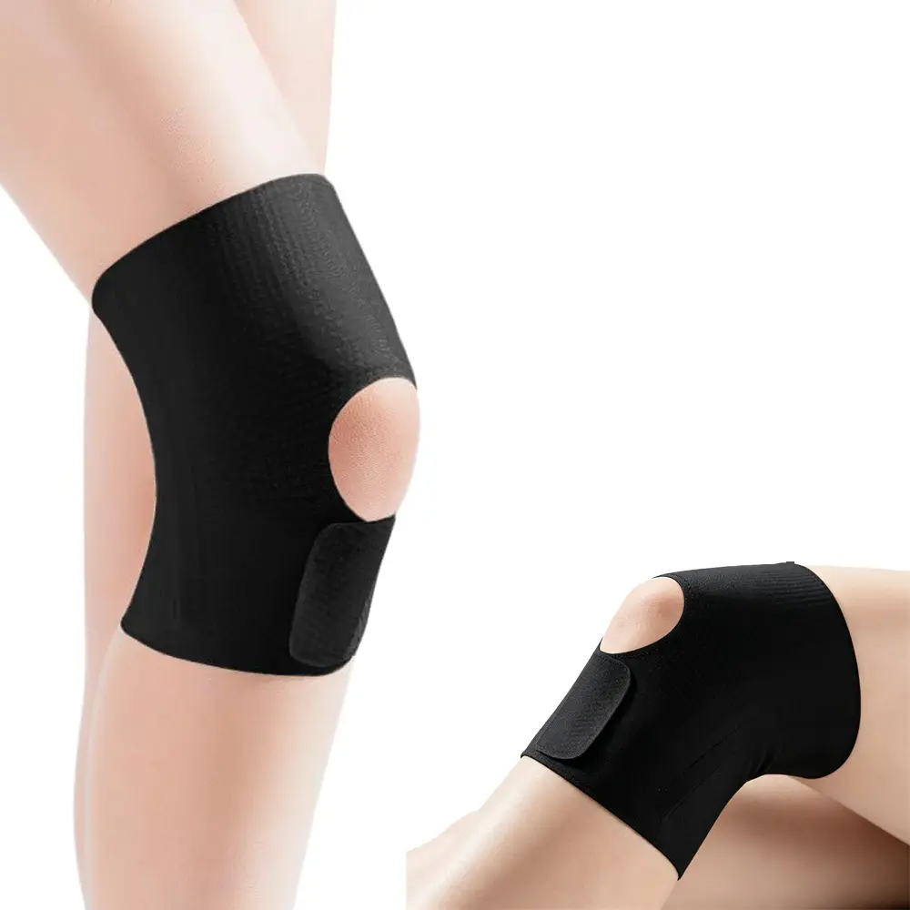 2 Packs Adjustable Open Patella Knee Support Brace Thin Breathable Non Slip Knee Sleeve Lightweight Knee Protector for Arthritis, Joint Pain Relief, Recovery, Running Fitness Sports for Men & Women
