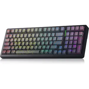 Aula F99 Keyboard Gaming  Mechanical Keyboards   Creamy Keyboard Full Size Hot Swappable Custom RGB Backlit with 8000mAh , Tri-Mode BT5.0/2.4GHz/USB-C (Gradient Grey)