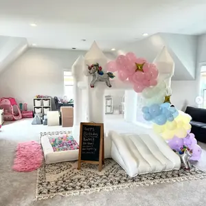 Oxford White Bounce House Party Events Air Bounce Castles Inflatable For Jumping Castle With Ball Pool Slide Kids Birthday Party Gift Children Birthday Party Decoration
