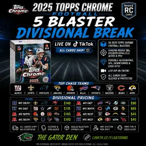 2025 TOPPS CHROME FOOTBALL   5 BLASTER DIVISIONAL BREAK  LIVE on TikTok — ALL CARDS SHIP