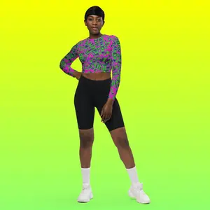 Chromatic Acid: [Acid Etch 6] Long Sleeve Crop Top