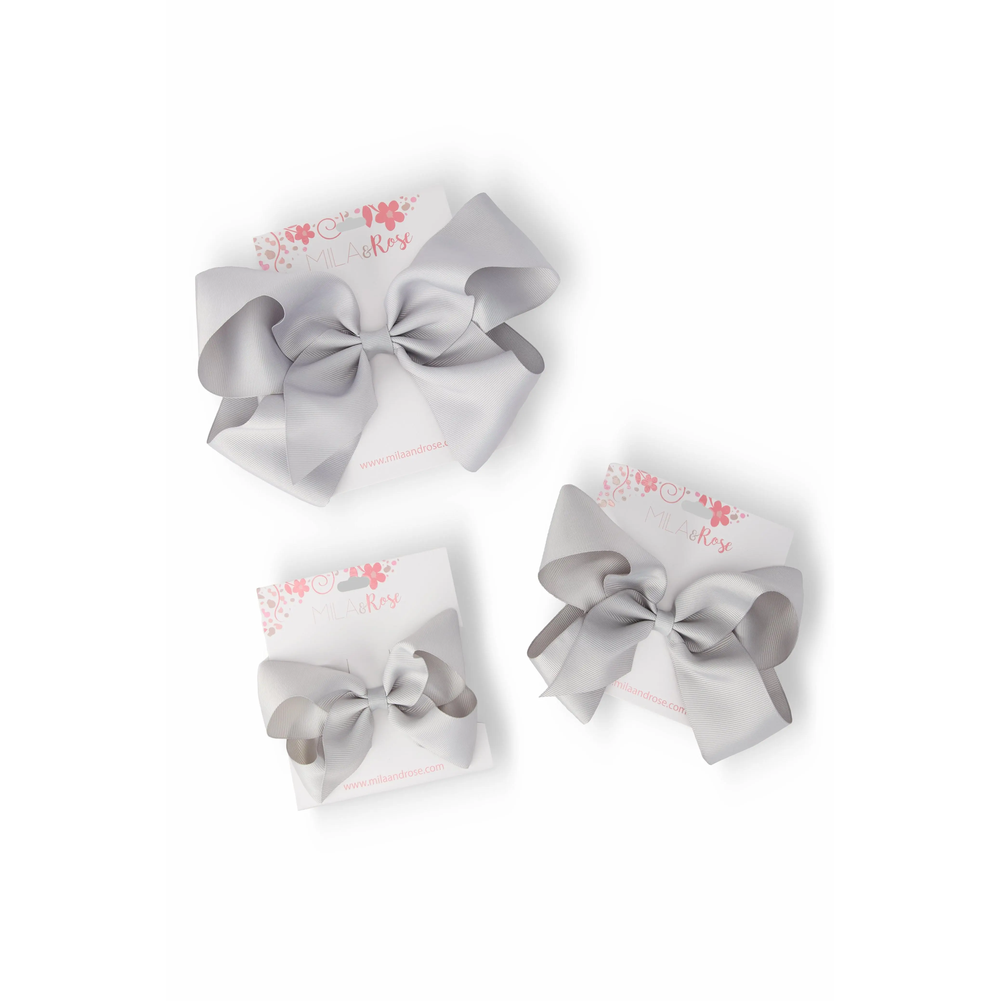 SALE Silver Grosgrain Hair Bow