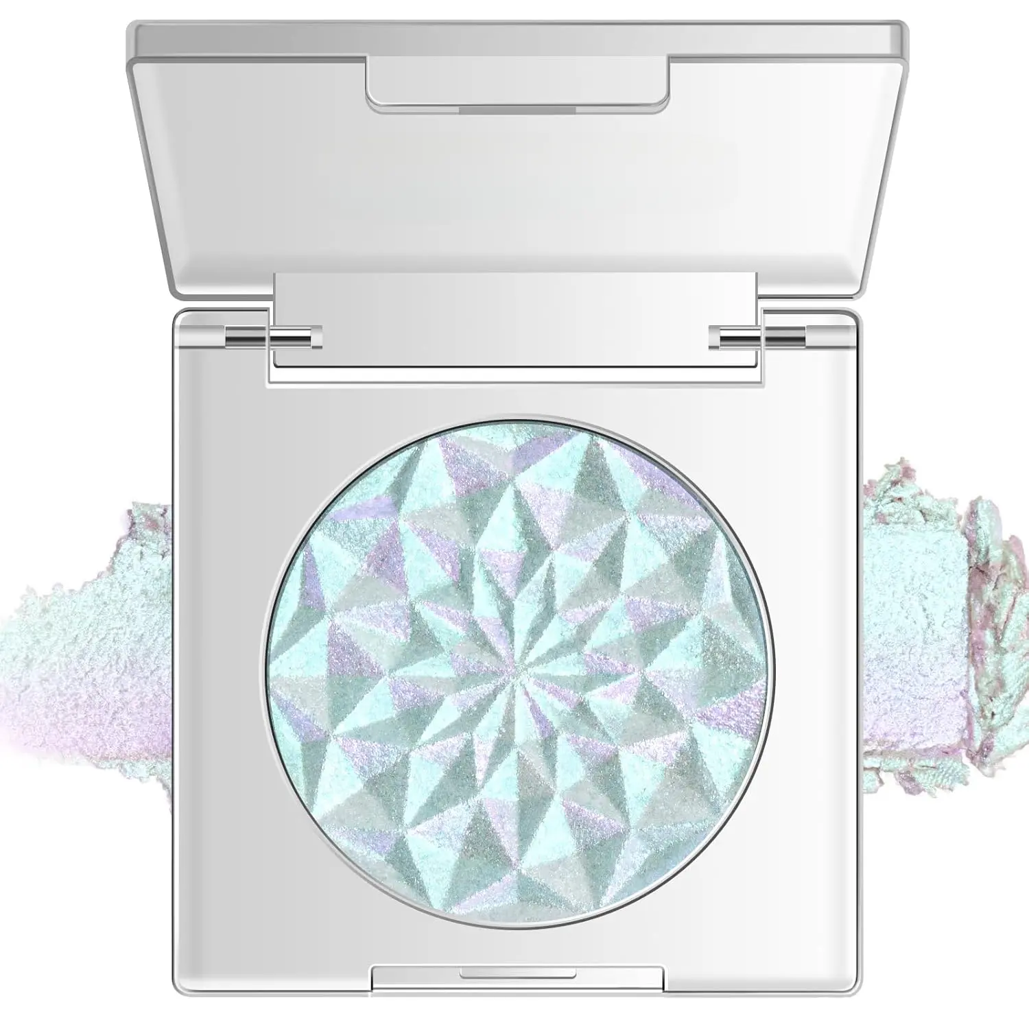 Chameleon Mermaid Glitter Eyeshadow, Duochrome Color Shifting Metallic Single Eyeshadow, Holographic Sparkling Inner Corner Iridescent Shimmer Eye Highlighter Makeup Palette