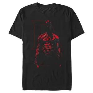 Men's Stylish Casual Fashion Menswear Short-Sleeve Marvel Daredevil Shadow Pose Icon T-Shirt