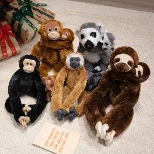 Simulation Long Arms Animal Plush Toy Cute Mom&Baby Gorilla Monkey Chimpanzee Sloth Lemur Doll Hanging Decorations Ornaments