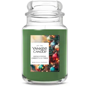Yankee Candle Shimmering Christmas Tree, Christmas Scented Candle, 22oz Large Jar Decor Fragrance Jar Decoration Aroma Perfume